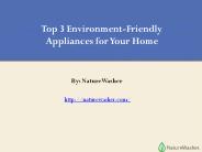 Environment Friendly Home Appliances