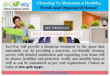 Home Cleaning Service In  Montclair |Eco-Way Cleaning & Organizing Solutions