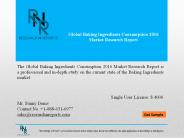 Global Baking Ingredients Consumption market Insights