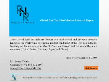 Global Iced Tea Market Analysis