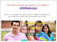 INF 338  Course Experience Tradition / inf338rank.com