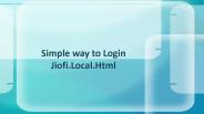 Simple way to login Jiofi local Html