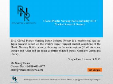 Global Plastic Nursing Bottle Market Analysis
