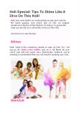Holi Special: Tips To Shine Like A Diva On This Holi! PowerPoint PPT Presentation