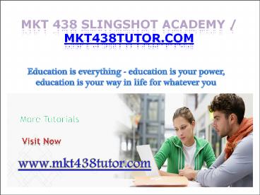 MKT 438 Slingshot Academy / mkt438tutor.com