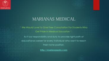 Marianas Medical | MBBS In Philippines