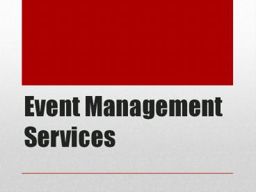 Event Management Services