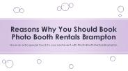 Reasons Why You Should Book Photo Booth Rentals Brampton