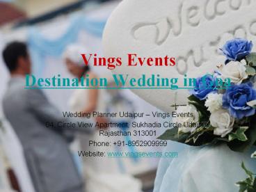 Destination wedding Goa - wedding planner Goa - vings events