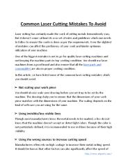 Common Laser Cutting Mistakes To Avoid
