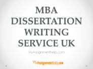 MBA Dissertation Writing Service UK