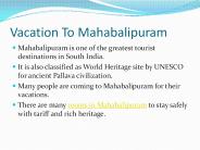 Vacation To Mahabalipuram