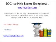 SOC 100 Help Bcome Exceptional / soc100edu.com