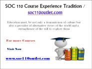 SOC 110 Course Experience Tradition / soc110outlet.com