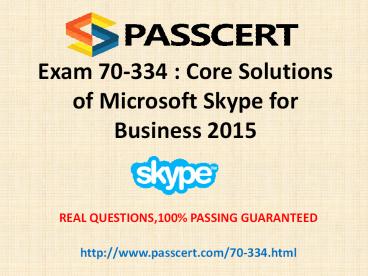 Skype for Business 70-334 dumps