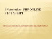 PHP online test script - i-netsolution