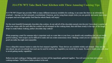 314-578-7872 Take Back Your Kitchen with These Amazing Cooking Tips
