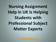 Nursing Assignment Help and Nursing Homework Help Services