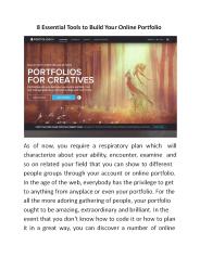8 Essential Tools to Build Your Online Portfolio