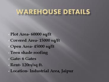 Warehouse for Lease in Jaipur