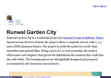 Runwal garden city location