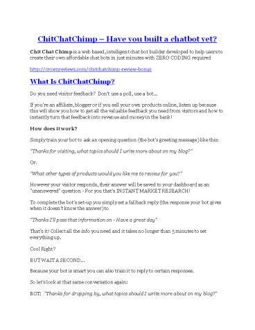 ChitChatChimp Review-MEGA $22,400 Bonus & 65% DISCOUNT