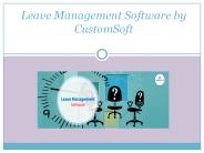 Leave Management Software by CustomSoft