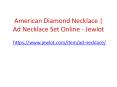 American Diamond Necklace | Ad Necklace Set Online - Jewlot