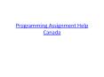 Programming Assignment Help Canada (1) PowerPoint PPT Presentation
