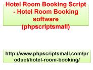 Hotel Room Booking Script - Hotel Room Booking software