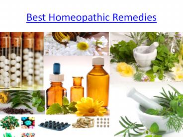 Best Homeopathic Remedies