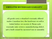Hoverboard Warranty
