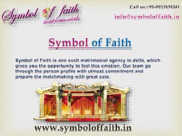 Meet your dream partner with Symbol of Faith aid