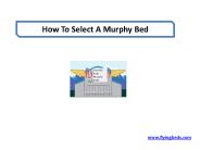 How To Select A Murphy Bed
