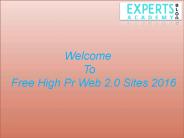 Free High Pr web 2.0 sites 2016