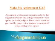 Make My Assignment Online in UAE