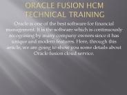 Oracle Fusion HCM Technical Training