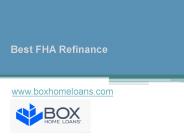 Best FHA Refinance at www.boxhomeloans.com