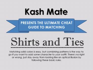 Appropriate Combinations for your Shirts and Ties