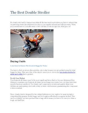 The Best Double Stroller