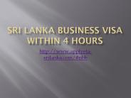 Sri Lanka Business Visa within 4 hours