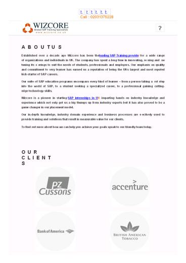 The Leading SAP Training provider- Wizcore