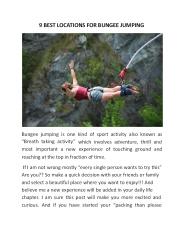 9 Best Locations for Bungee Juming