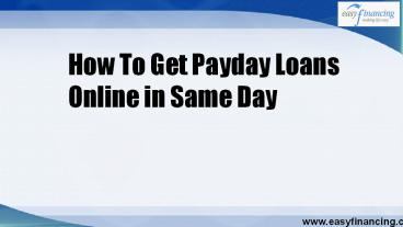 How to get payday loans online in same day