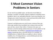 5 Most Common Vision Problems in Seniors