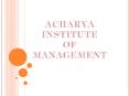 Acharya Institute of Management PowerPoint PPT Presentation
