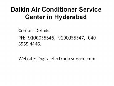 Daikin air conditioner service center in hyderabad