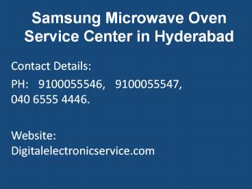 Samsung microwave oven service center in hyderabad