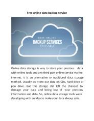 Free online data backup service