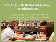 BSHS 385 Help Bcome Exceptional /tutorialrank.com